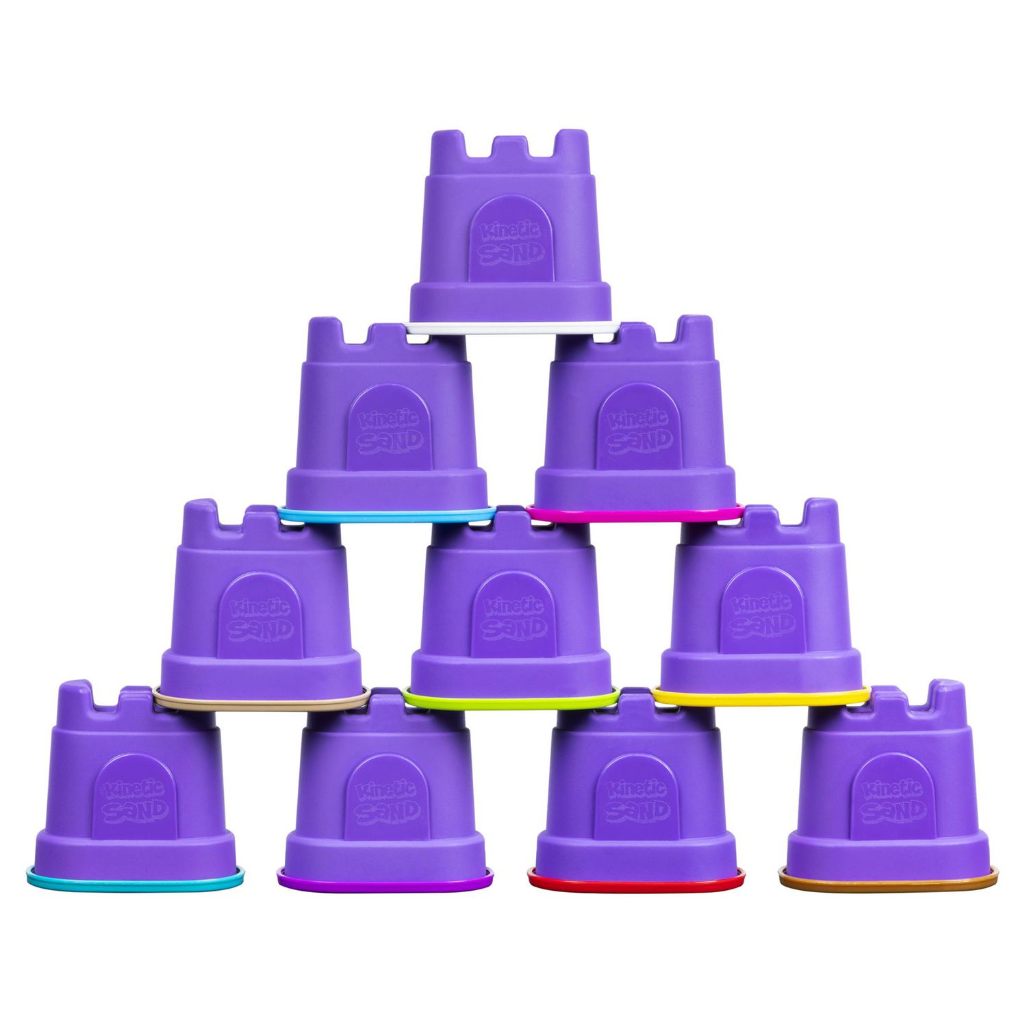 Kinetic Sand, Castle Containers 10-Color Pack Colored Sand Toys for Kids  Aged 3 and up 