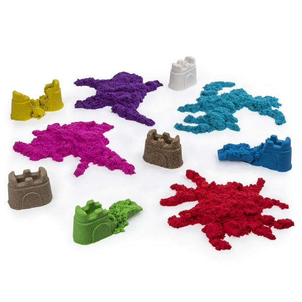 Kinetic Sand Sparkle Sandcastle Set w/ 1lb Teal Shimmer Kinetic