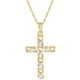Quintessential 10CT Or Pendentif en forme de croix à motif de cœur en or jaune 10 ct et rhodium sur chaîne en or rempli, 18 po – image 1 sur 1
