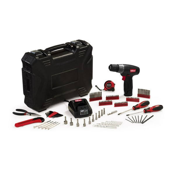 Hyper Tough 12-Volt Lithium-Ion Cordless Drill/Driver with 100 pieces Project Kit, 12V, 3/8" keyless, 100pcs bits