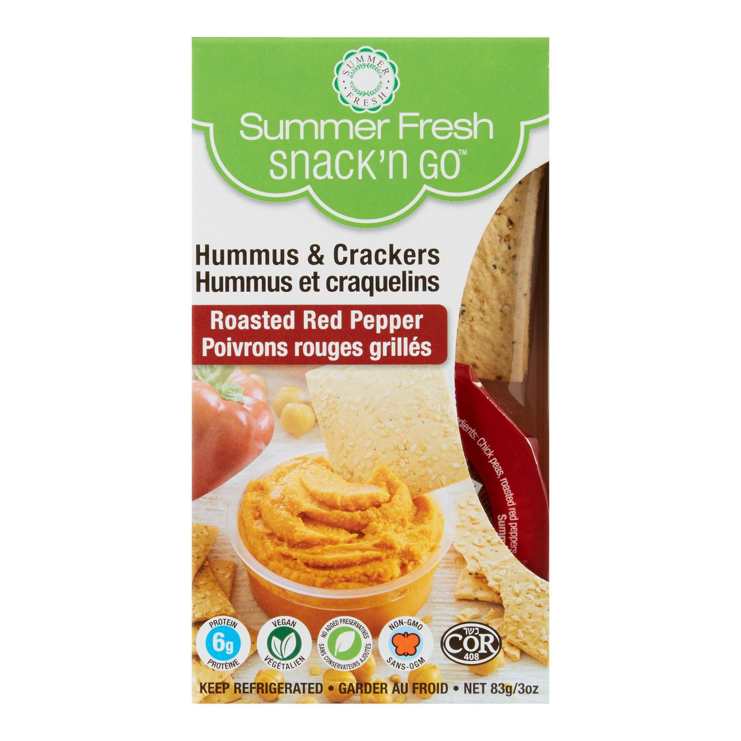 Summer Fresh Snack N Go Roasted Red Pepper Hummus Crackers 83