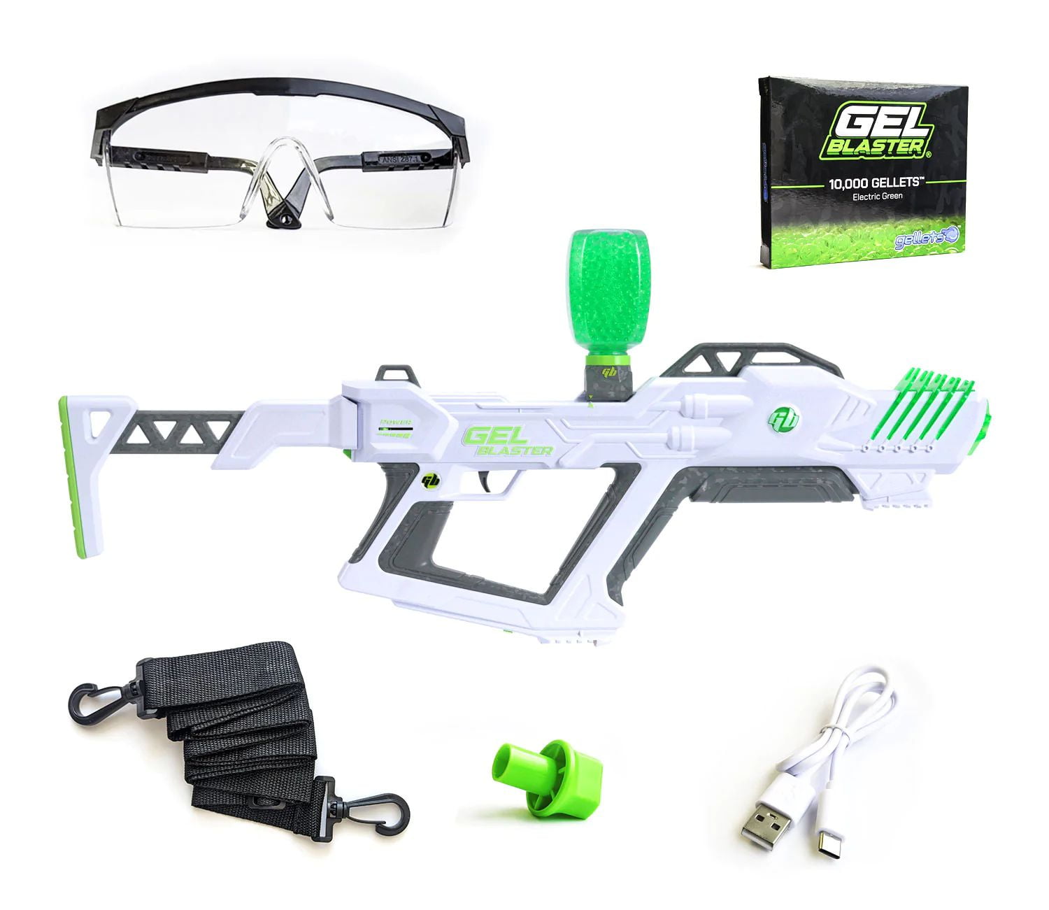 Water-Based Gel Bead Blaster shops with 10,000 Electric Green Gellet Pack