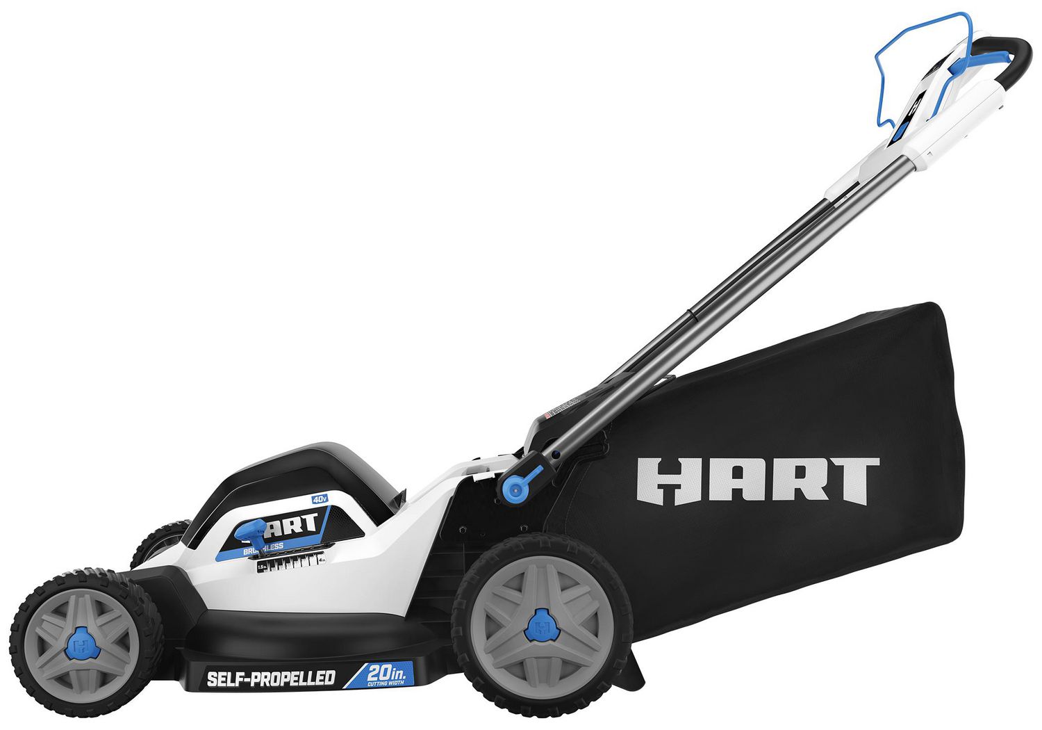 Hart brushless self propelled lawn outlet mower