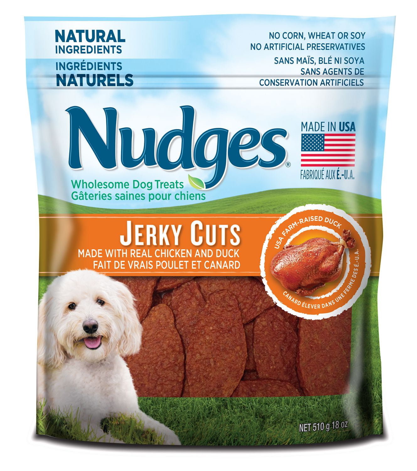 Nudges® Jerky Cuts Made with Real Chicken And Duck Wholesome Wet Dog