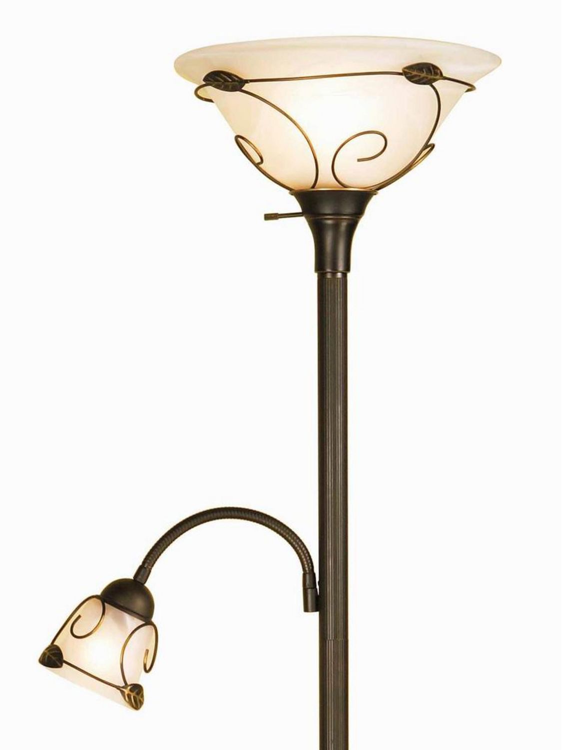 hometrends Metal Combo Floor Lamp with Side Reading Lamp and