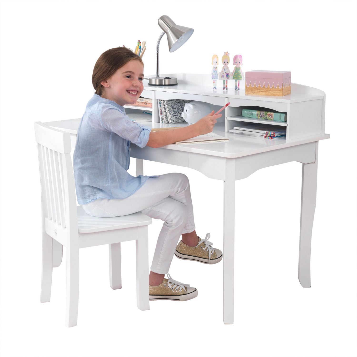 Kidkraft avalon desk sale with hutch and chair