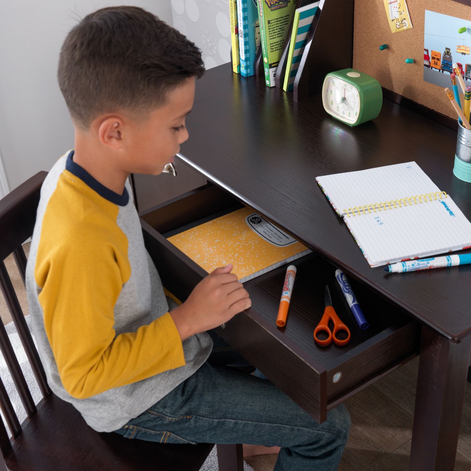 KidKraft Espresso Study Desk with Chair