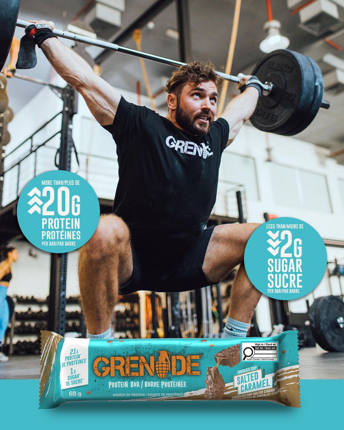 thumbnail image 4 of Grenade Protein Bar Chocolate Chip Salted Caramel 4x60g, 4 of 7