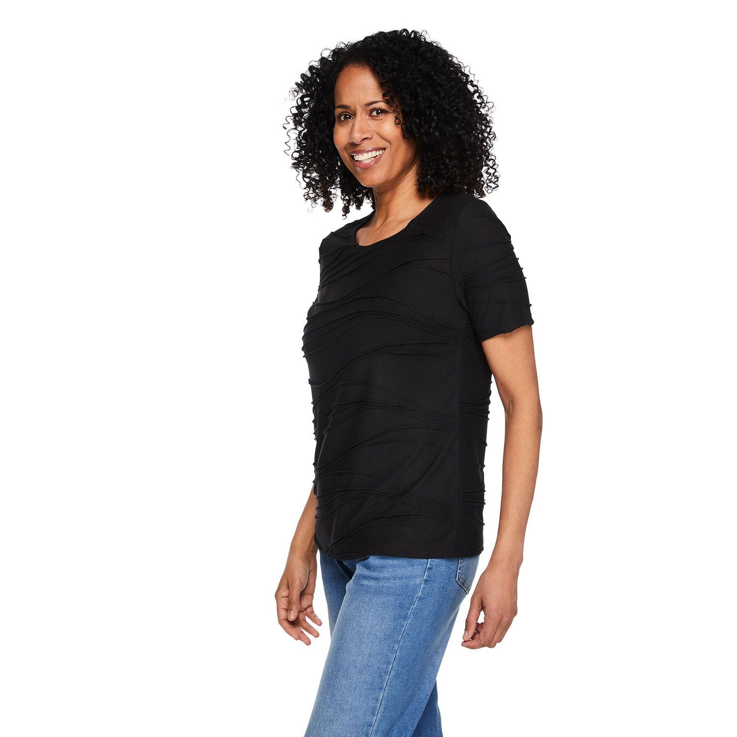 Iyla Women's Short Sleeve Ripple Tee, Sizes S-XXL