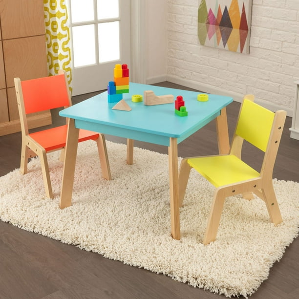 KidKraft Table de rangement et chaises enfant Ronde Lavande et