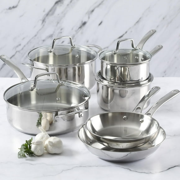 Martha Stewart 10-Piece Stainless Steel Cookware Set