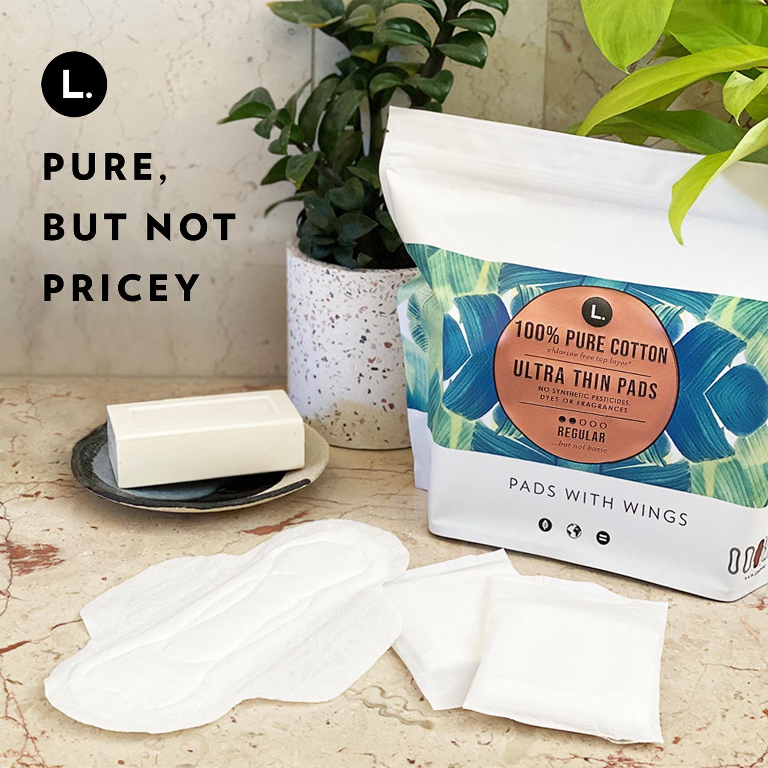 L. Organic Cotton, Chlorine Free, Ultra Thin Pads - Super (28 - Import It  All