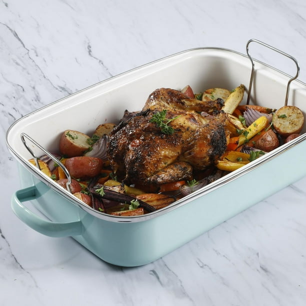"Martha Stewart 18inch Roasting Pan with Rack, Martha Blue" Walmart.ca
