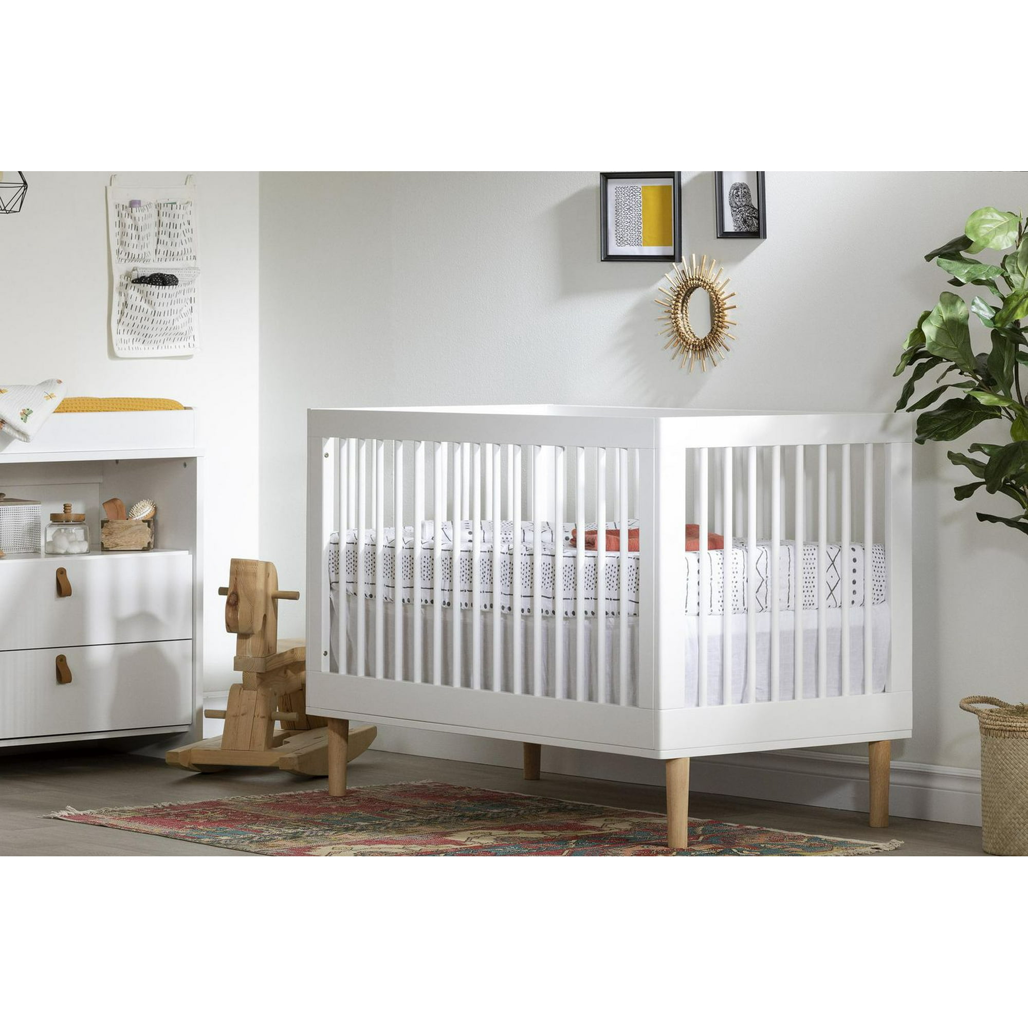 South Shore Balka Baby Crib with Adjustable Height White and