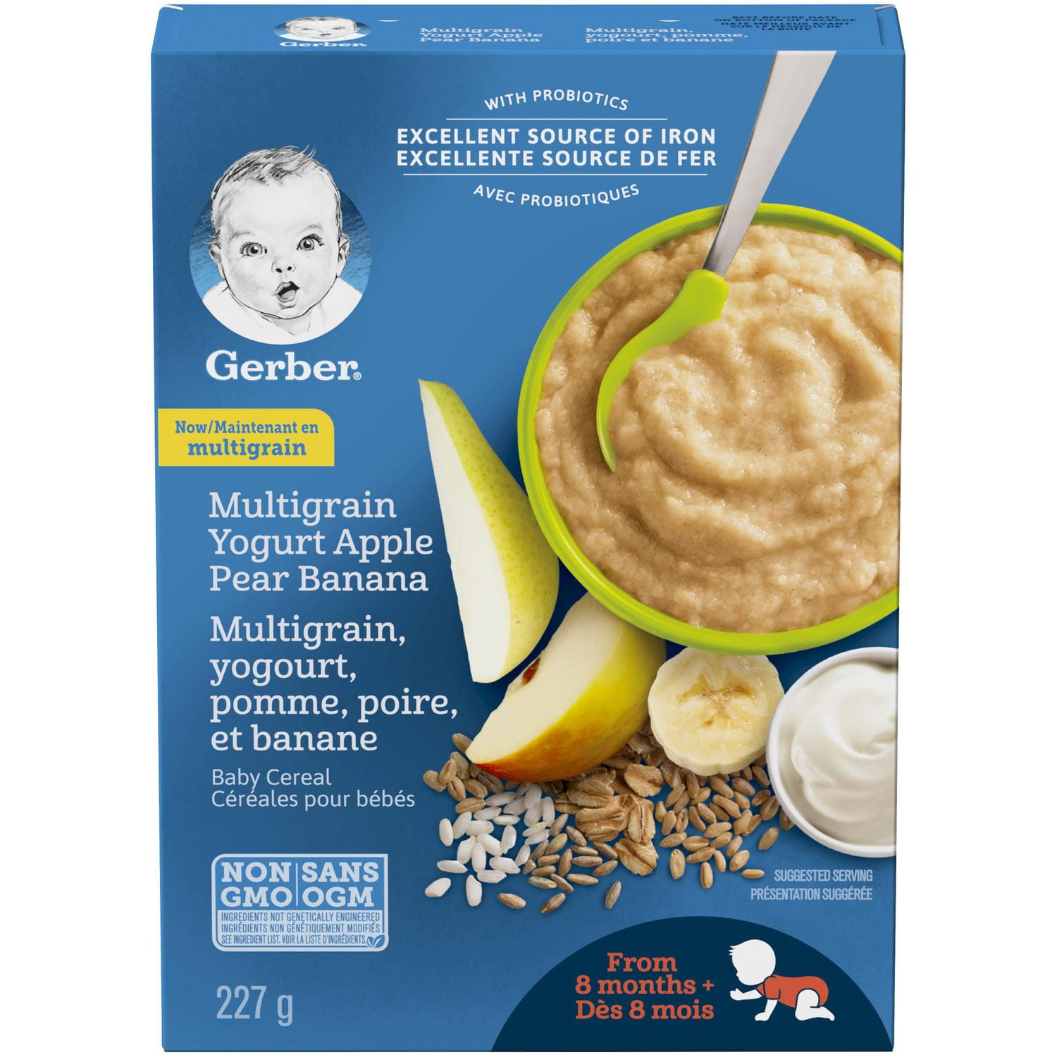 GERBER® Stage 3 Multigrain Yogurt Apple Pear Banana Baby Cereal - New ...