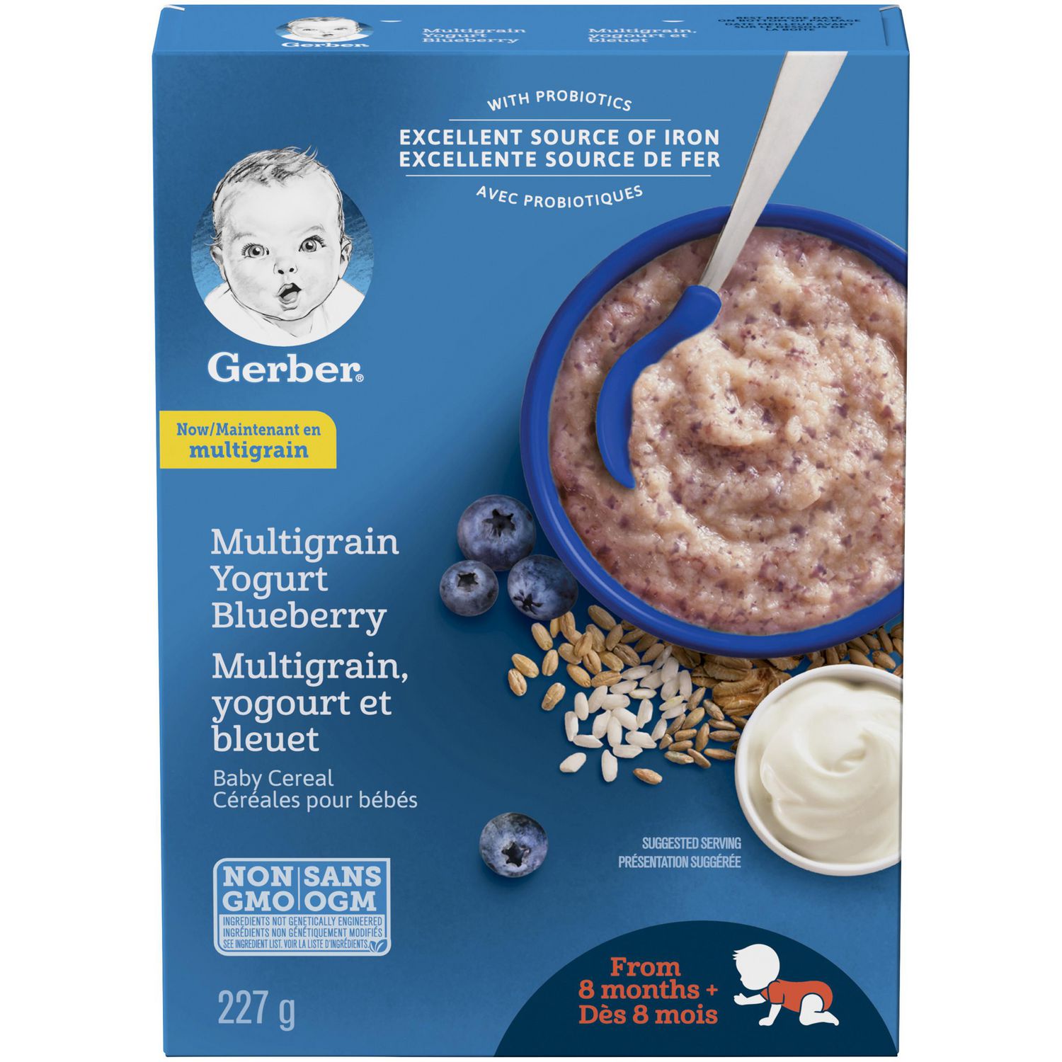 GERBER® Stage 3 Multigrain Yogurt Blueberry Baby Cereal - New Look