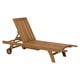 Chaise longue 1 pièce en bois de teck naturel pour extérieur Starboard de Zuo Modern – image 5 sur 7