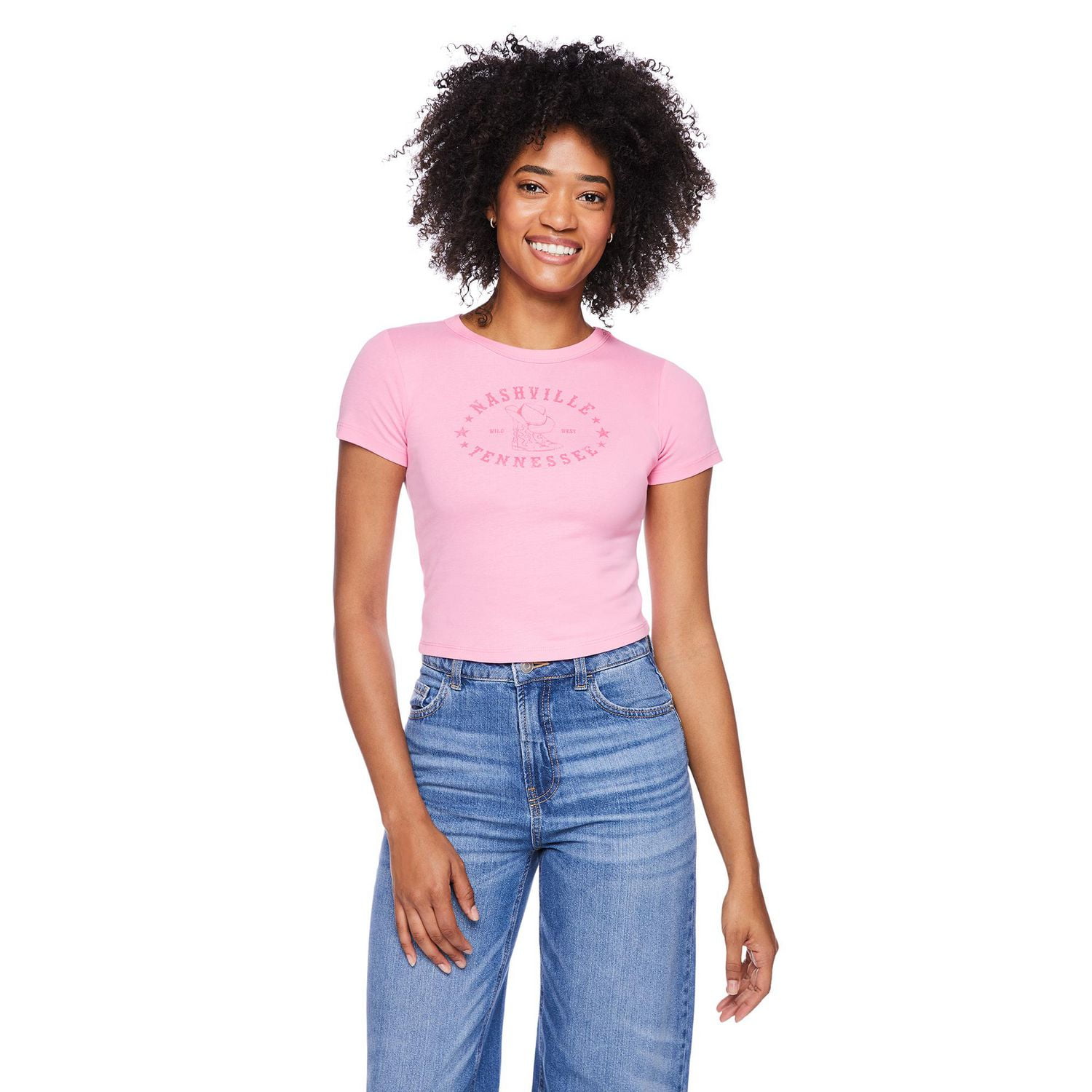 No Boundaries Women's Rib Baby Tee