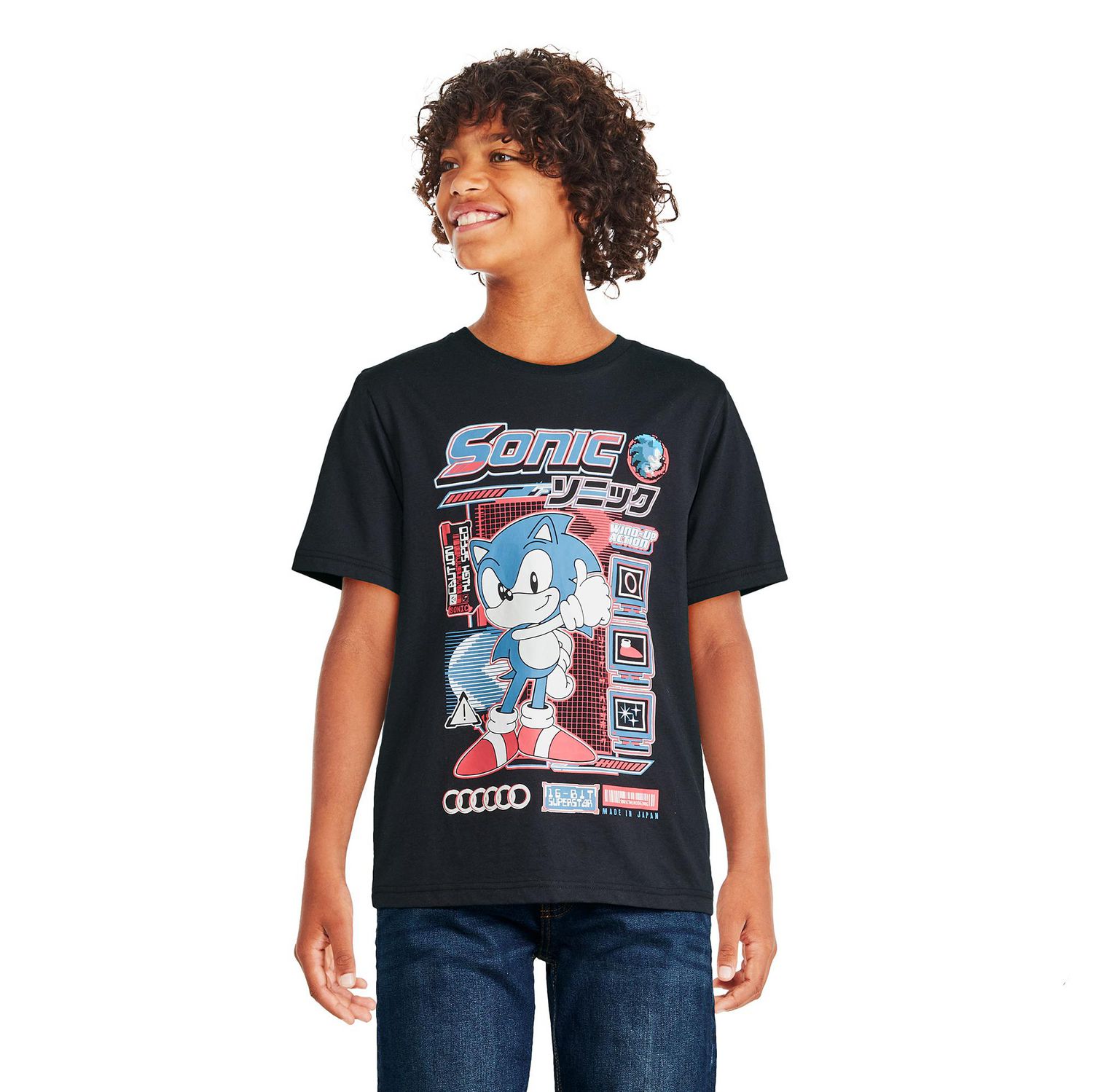 T-shirt à manches courtes Sonic le hérisson pour garçons