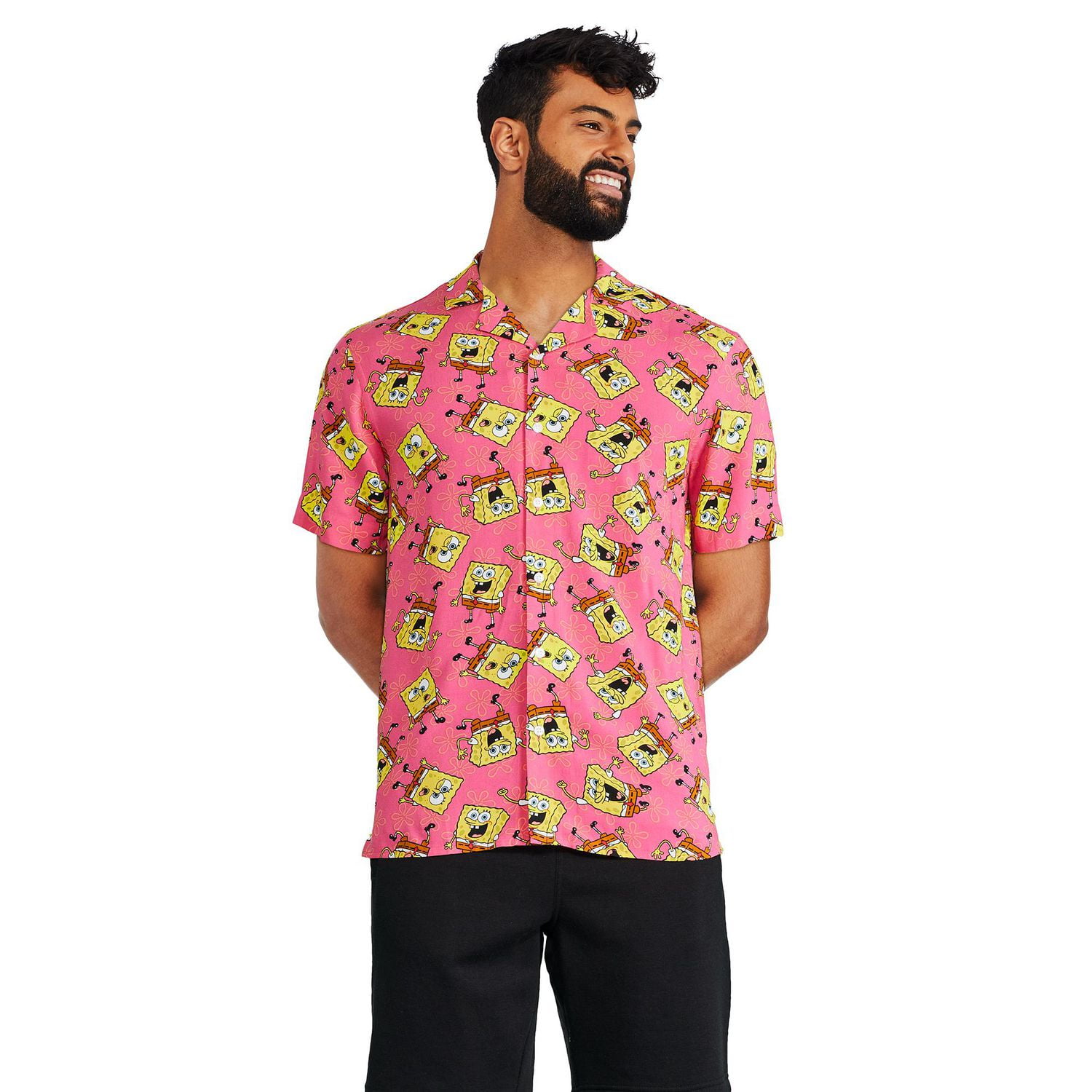 Nickelodeon Men's SpongeBob SquarePants Resort Shirt, Sizes S-XL