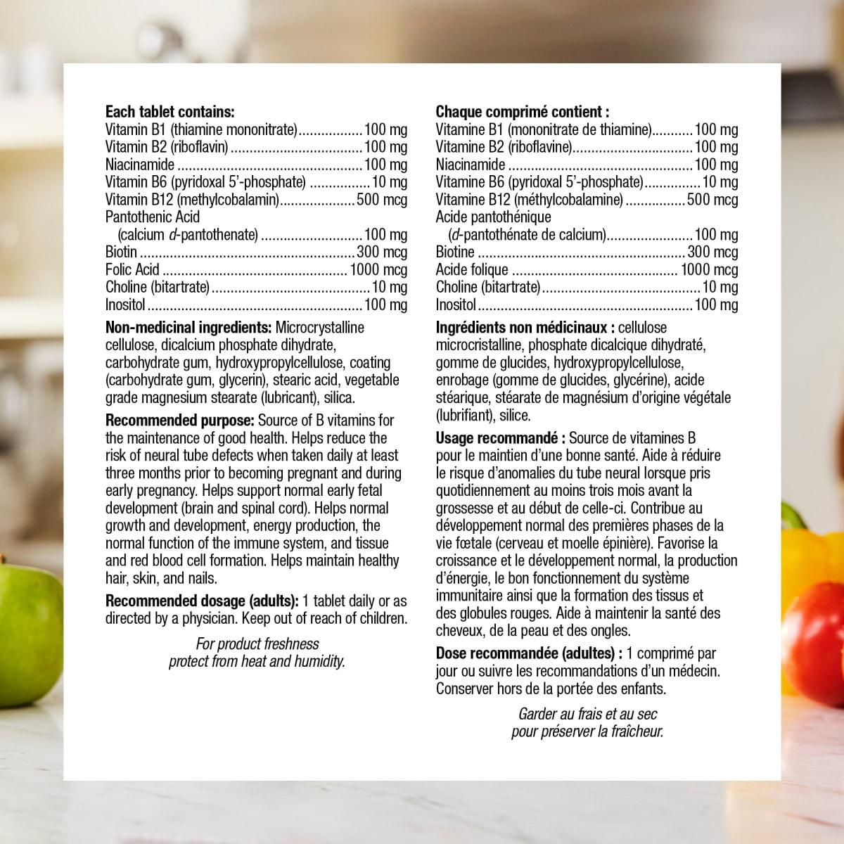 Webber Naturals Complexe B100 Libération lente Soutient le métabolisme énergétique,  140 comprimés