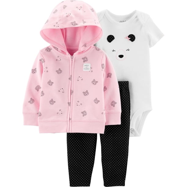 Child of Mine by Carter's Newborn Girls' 3Piece Cardigan Set Bear