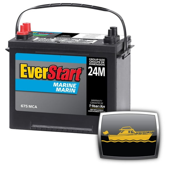 EverStart MARINE 24M-625N – 12 Volt, Batterie de démarrage marine, groupe 24, 675 ADM EverStart – Batterie marine