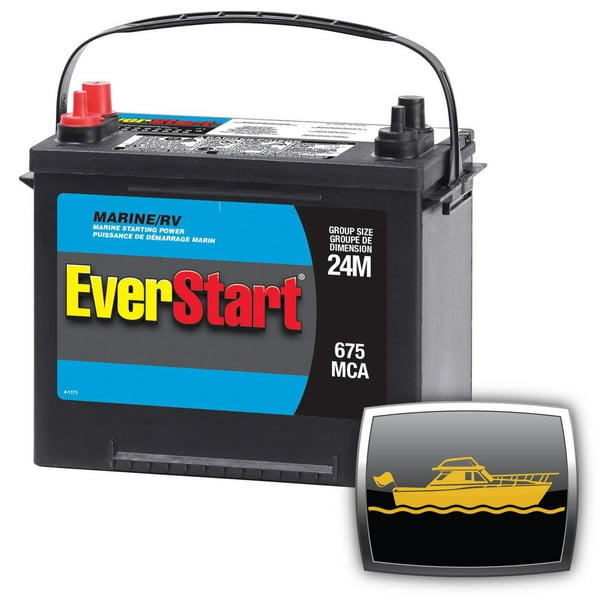 EverStart MARINE 24M-625N – 12 Volt, Batterie de démarrage marine, groupe 24, 675 ADM EverStart – Batterie marine