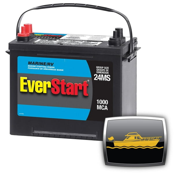EverStart MARINE 24MS-1000N – 12 Volts, Batterie de démarrage marine, groupe 24, 1 000 ADM EverStart – Batterie marine