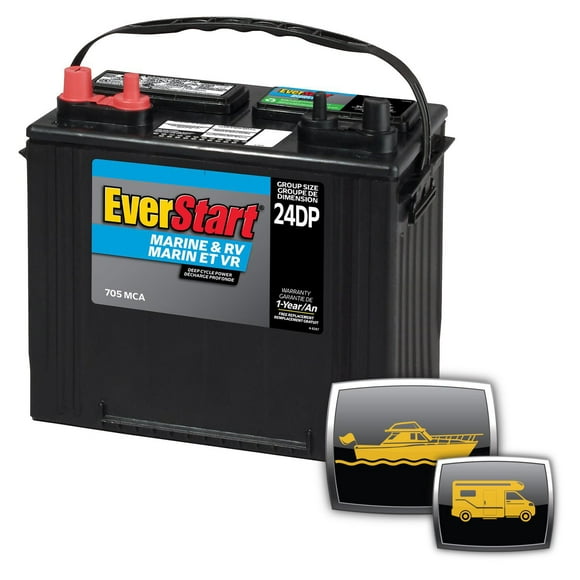 EverStart MARINE 24DC-700N – 12 Volts, Batterie Marine/VR, groupe 24, 675 ADM EverStart – Batterie marine
