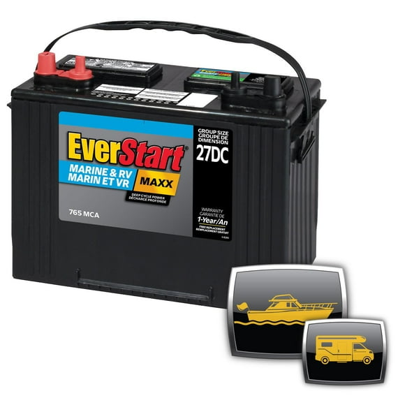 EverStart MARINE MAXX-27DC – 12 Volts, Batterie Marine/VR, groupe 27, 705 ADM EverStart – Batterie marine