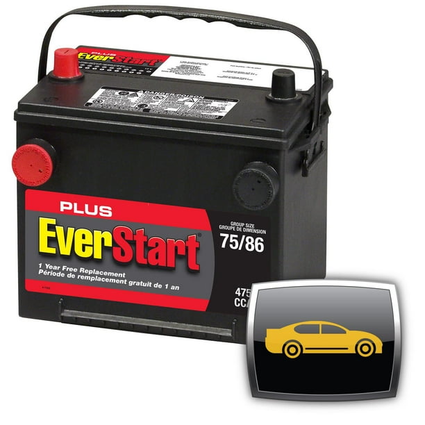 EverStart ES-PLUS 60-DT450 – 12 Volts, Batterie automobile à bornes doubles, groupe 75, 475 ADF