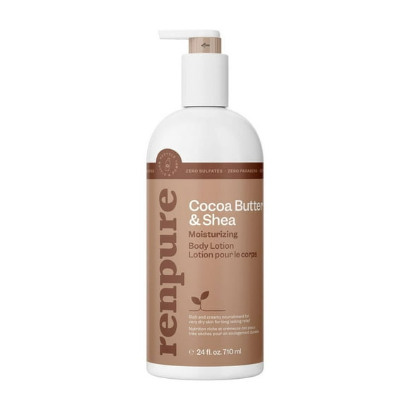 Renpure Cocoa Butter & Shea Moisturizing Body Lotion, 24 fl.oz / 710 mL