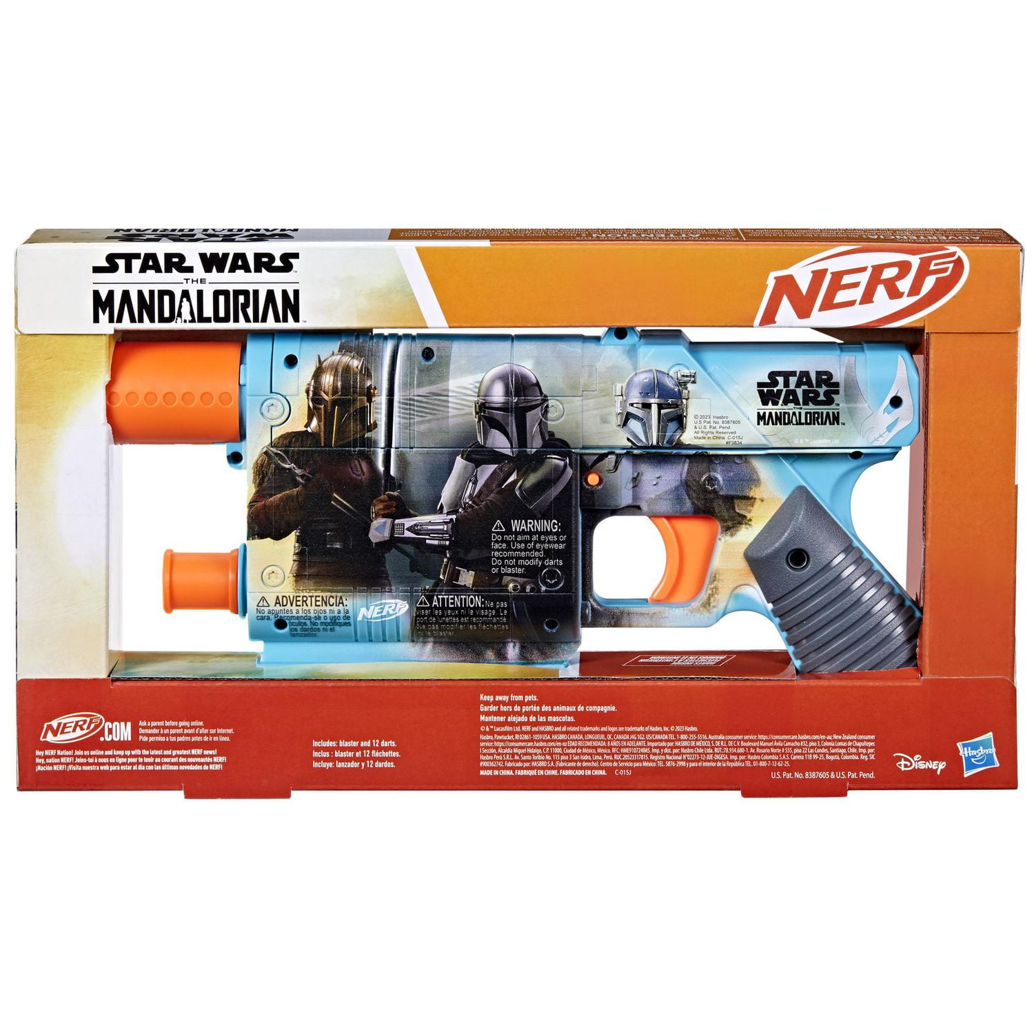 Nerf Star Wars The Mandalorian Dart Blaster, 12 Nerf Elite Darts 