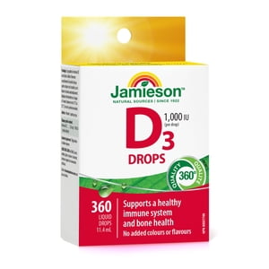 Jamieson Vitamin D3 Drops, 1000 IU, 11.4 mL