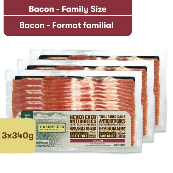 Bacon format familial Greenfield Natural Meat Co 340 g