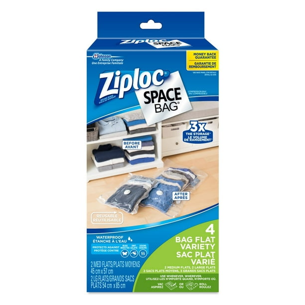 Marque Ziploc® Space Bag®, Sacs à double usage, ens. de 4