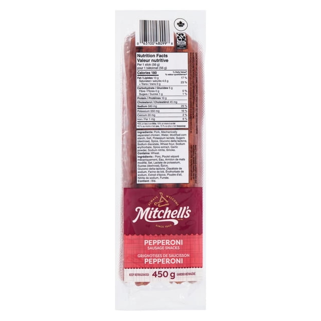 Mitchell's Pepperoni Meat Sticks, 450 g