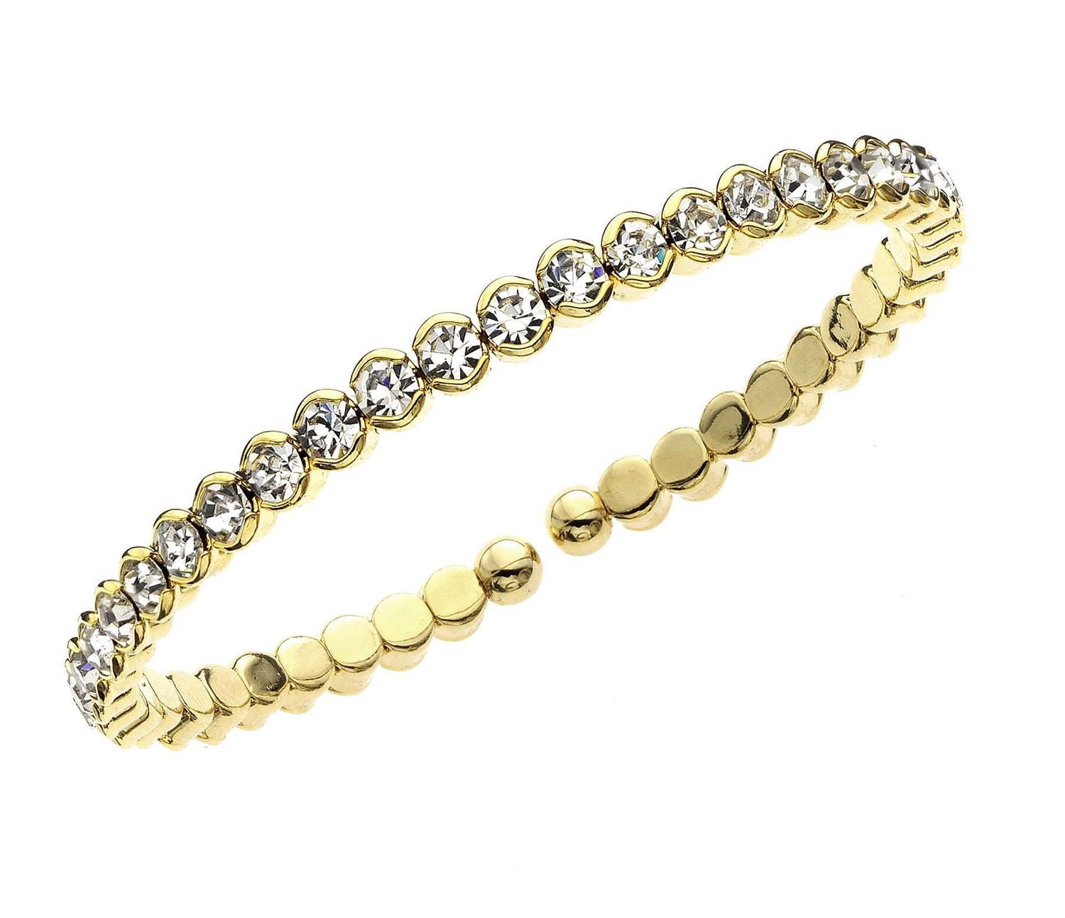 Quintessential 14K Gold Plated Single Crystal Cuff Womens