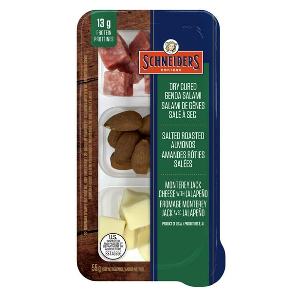 Schneiders Genoa Salami Roasted Almonds and Monterey Jack Cheese with