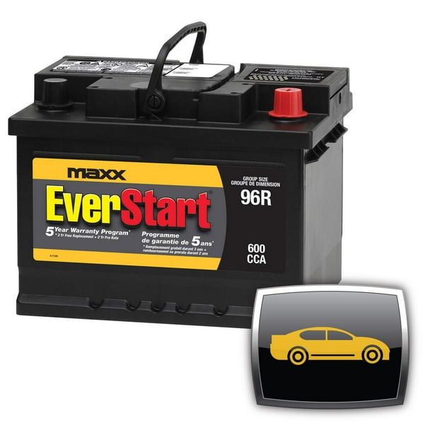 EverStart AUTO MAXX-96R – 12 Volts, Batterie automobile, groupe 96R, 600 ADF EverStart – Batterie automobile