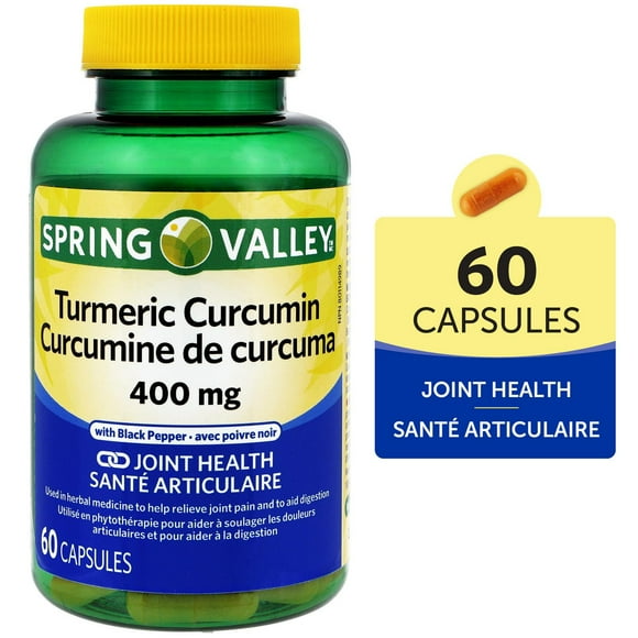 Spring Valley Turmeric Curcumin 400mg,  60 Capsules