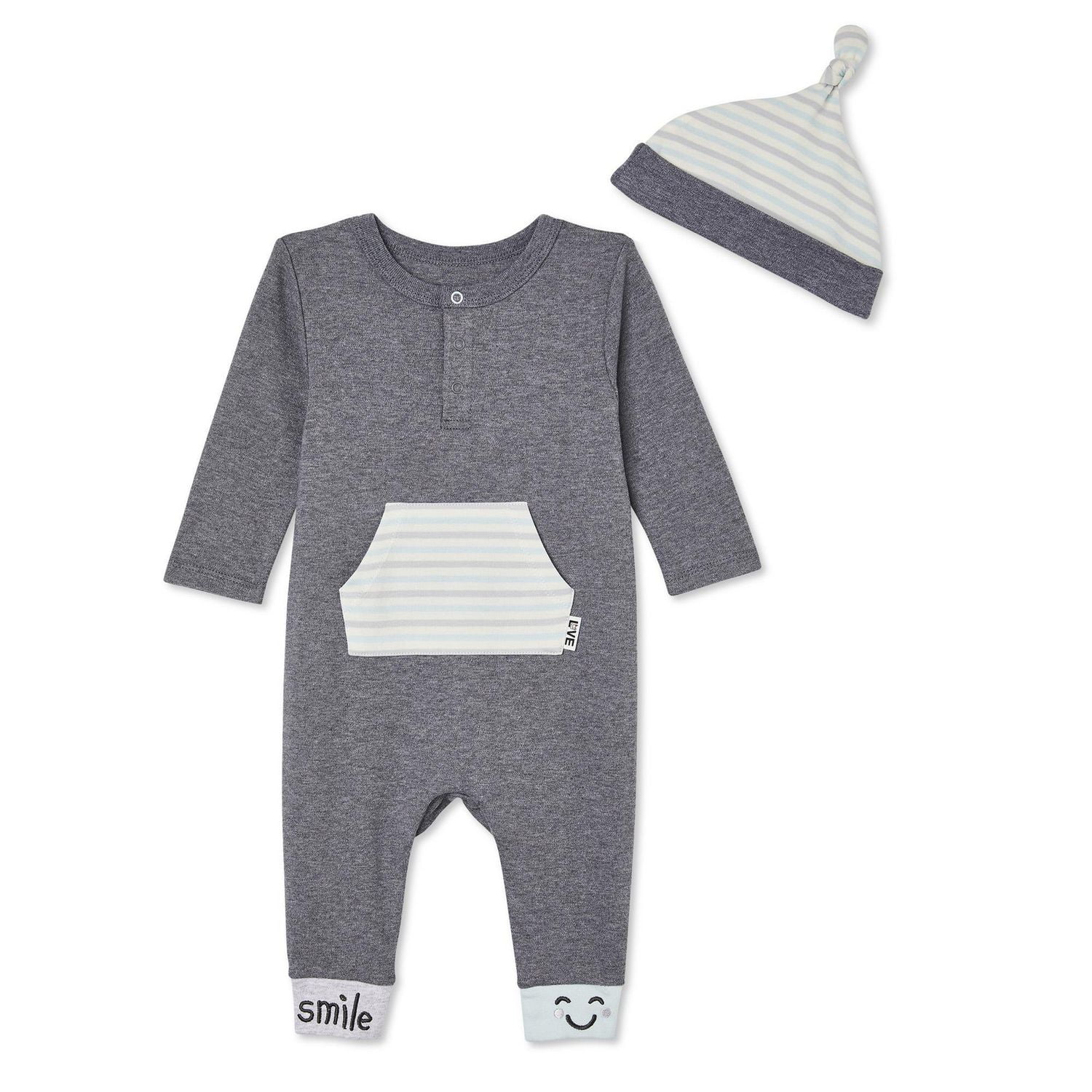 LOVE Ellen DeGeneres Pocket Romper and Hat 2-Piece Set