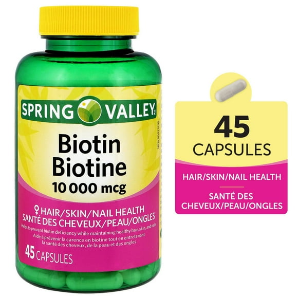 Spring Valley Biotin 10 000mcg, 45 Capsules