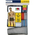 thumbnail image 2 of Fruit of the Loom Mens 4 Pack Trunk Briefs, Stripes & Heathers, 2 of 3