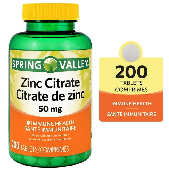 Spring Valley Zinc Citrate 50mg, 200 Tablets