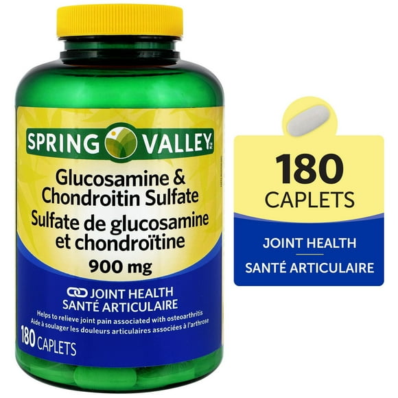 Spring Valley Glucosamine & Chondroitin Sulfate 900mg, 180 Caplets