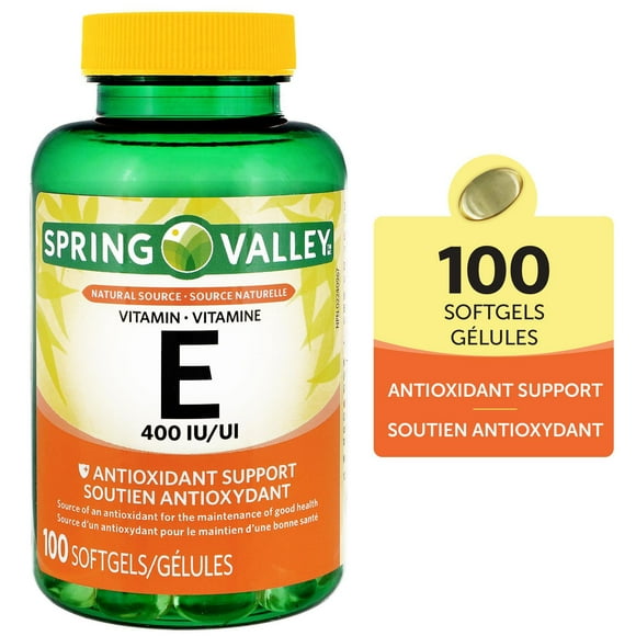 Spring Valley Vitamin E 400IU, 100 Softgels