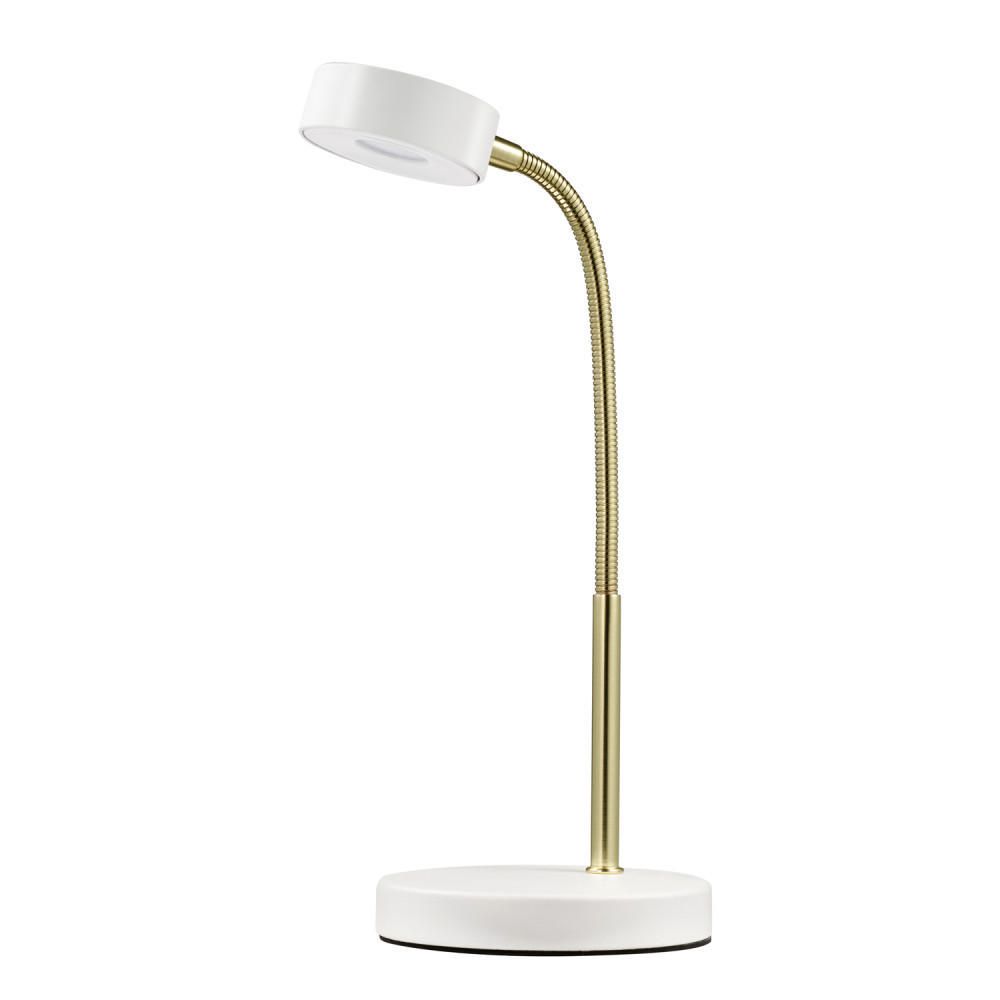 LED Desk Lamp, Matte White and Gold Finish, 5W Energy Star Integrated ...