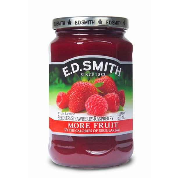Tartinade aux fraises et framboises sans pepins plus de fruits d'E.D.SMITH